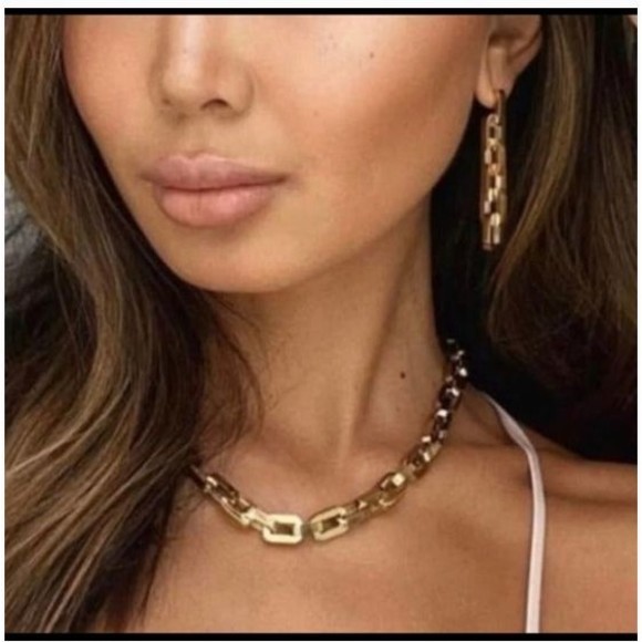 Eddie Jewelry Eddie Supra Gold Tone Chain Link Collar